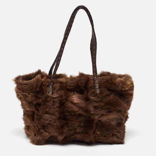 Mink Fur and Leather Selleria Tote - Fendi - Modalova