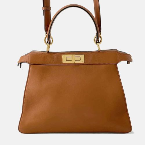 Leather Medium Peekaboo ISeeU Top Handle Bag - Fendi - Modalova