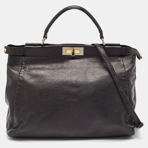 Leather Large Peekaboo Top Handle Bag - Fendi - Modalova