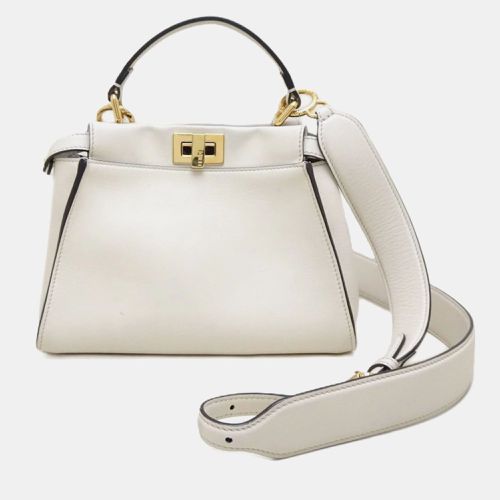 Leather Ivory Peekaboo Small Bag - Fendi - Modalova