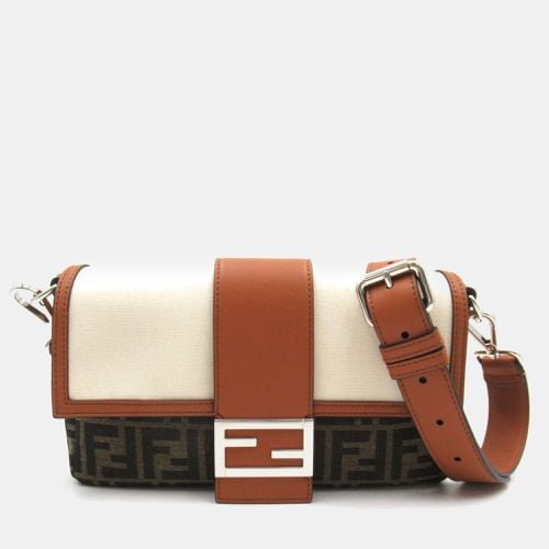 Brown canvas leather Zucca Shoulder Bag - Fendi - Modalova