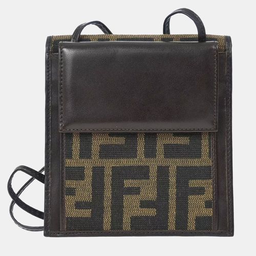 Brown Zucca Pattern Shoulder Wallet Bag - Fendi - Modalova