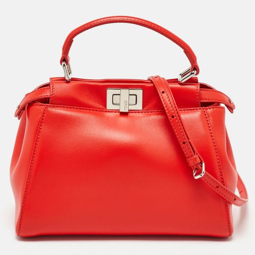 Leather Mini Peekaboo Top Handle Bag - Fendi - Modalova