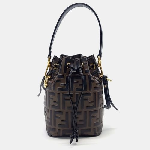 Brown Leather Montresor Mini Bucket Bag - Fendi - Modalova