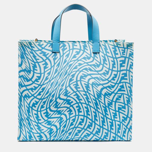 X Sarah Coleman /White FF Vertigo Coated Canvas and Leather Shopper Tote - Fendi - Modalova