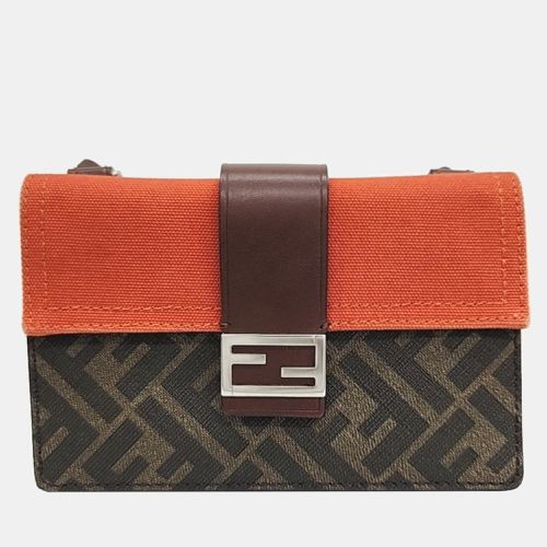 Coated Canvas Baguette Handbag - Fendi - Modalova