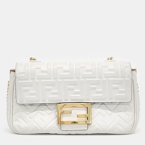 Zucca Embossed Leather Baguette Bag - Fendi - Modalova