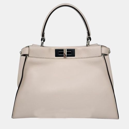 Neutral Leather Peekaboo Medium Satchel Bag - Fendi - Modalova