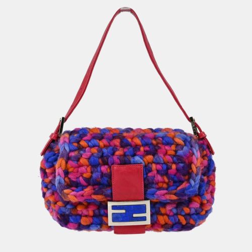 Blue Wool Baguette Handbag - Fendi - Modalova