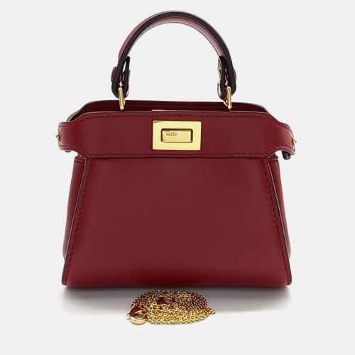 Leather Nano Peekaboo Crossbody Bag - Fendi - Modalova