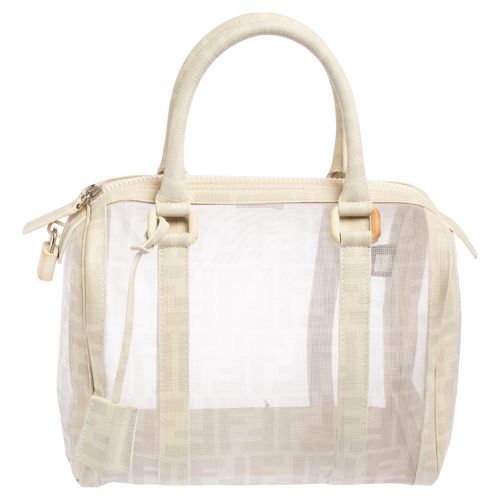 Zucca Mesh and Coated Canvas Bauletto Boston Bag - Fendi - Modalova