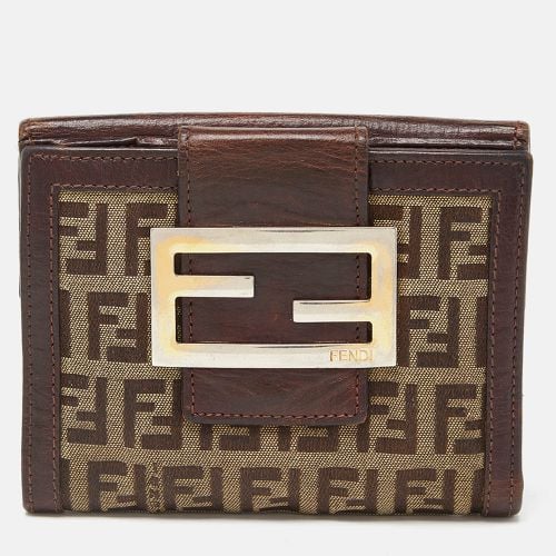 Brown Zuchino Canvas and Leather Forever Flap Wallet - Fendi - Modalova