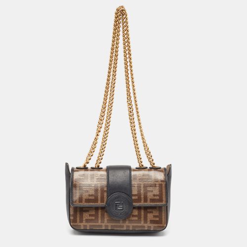 Tobacco Zucca Coated Canvas and Leather Mini 1974 Chain Shoulder Bag - Fendi - Modalova