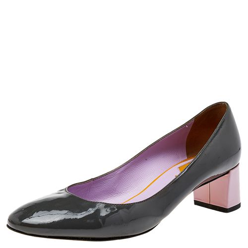 Purple Patent Leather Block Heel Pumps Size 37 - Fendi - Modalova