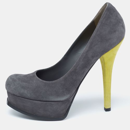 Yellow Suede sta Platform Pumps Size 39 - Fendi - Modalova