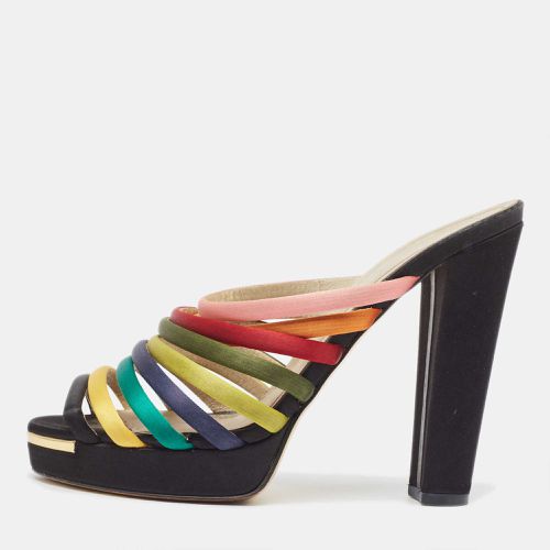 Satin Strappy Platform Slide Sandals Size 40 - Fendi - Modalova