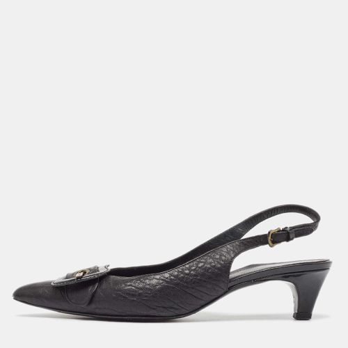 Leather Buckle Detail Slingback Pumps Size 39.5 - Fendi - Modalova