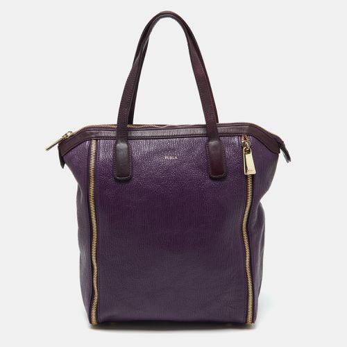 Leather Zip Shopper Tote - Furla - Modalova