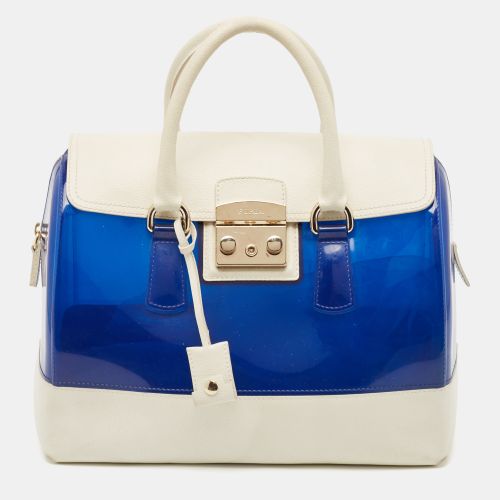 White Rubber and Leather Candy Flap Satchel - Furla - Modalova