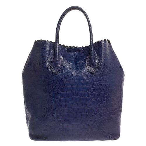 Indigo Croc Embossed Leather Tote - Furla - Modalova