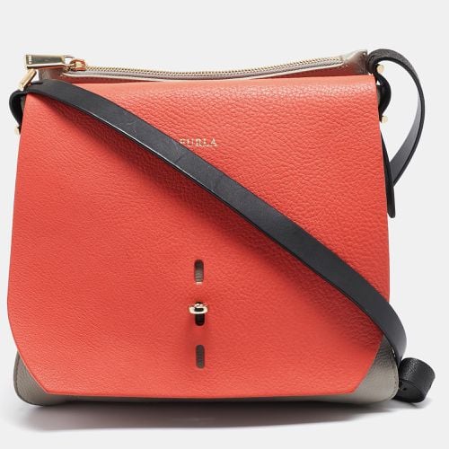 Leather and Suede Flap Shoulder Bag - Furla - Modalova