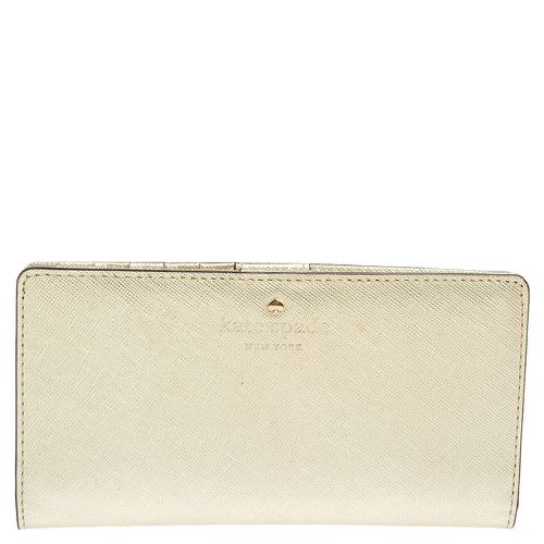 Metallic Leather Long Flap Wallet - Kate Spade - Modalova