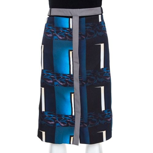 Abstract Print Side Slit Detail Fitted Skirt M - Kenzo - Modalova