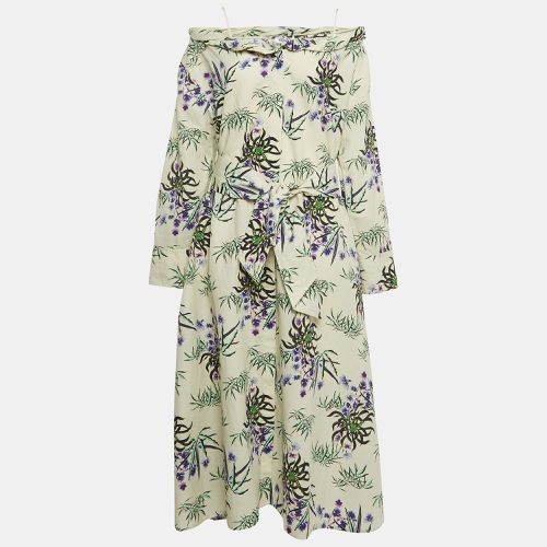 Off Floral Print Cotton & Linen Belted Maxi Dress L - Kenzo - Modalova