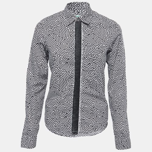 Zig-Zag Printed Cotton Tape Detail Shirt S - Kenzo - Modalova