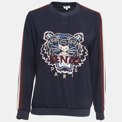 Logo Embroidered Crepe Crew Neck Sweatshirt XS - Kenzo - Modalova