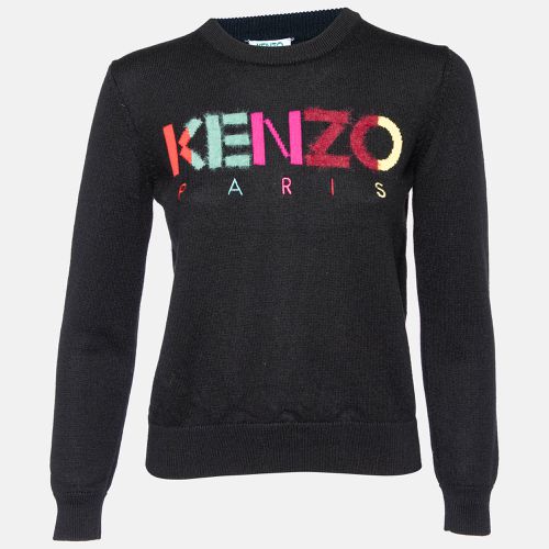 Wool Knit Logo Intarsia Knit Sweater L - Kenzo - Modalova