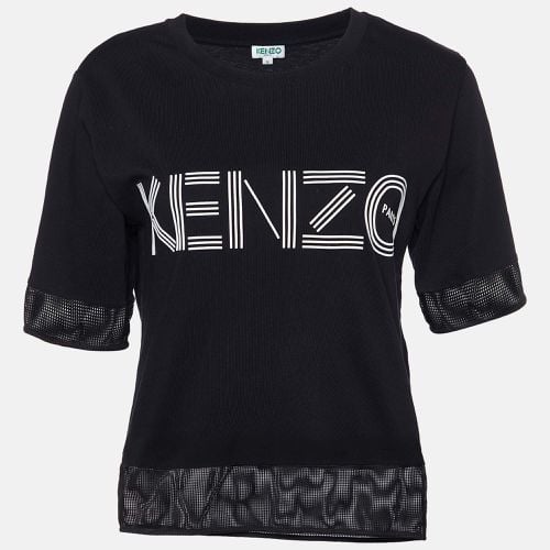 Logo Print Cotton Mesh Detail T-Shirt S - Kenzo - Modalova