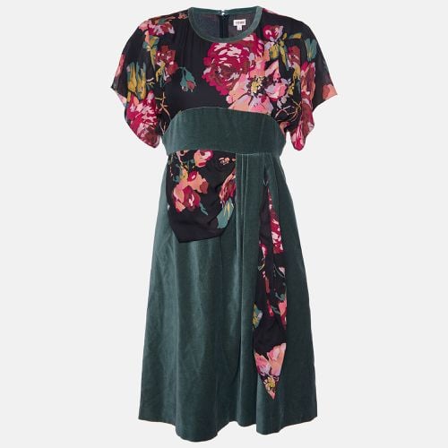 Floral Print Silk & Velvet Knee-Length Dress M - Kenzo - Modalova