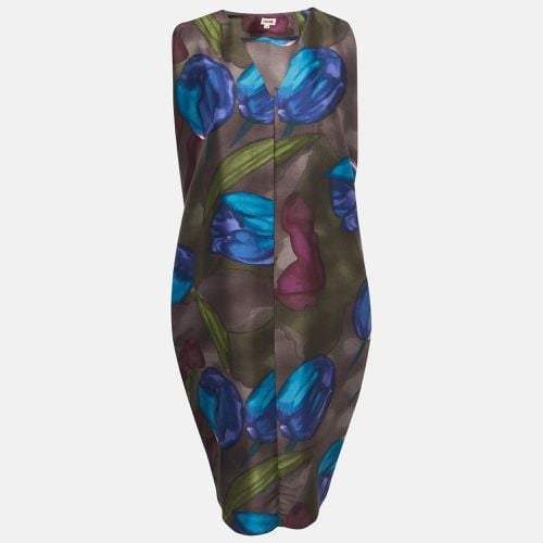 Tulip Print Silk Midi Dress M - Kenzo - Modalova