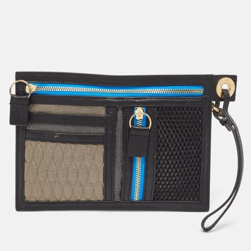 Black/ Leather and Fabric Organizer Pouch - Kenzo - Modalova