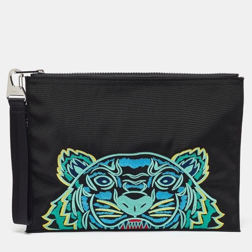 Tiger Embroidered Leather Zip Flat Pouch - Kenzo - Modalova