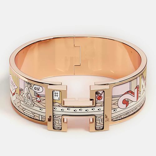 Faubourg Enamel Clic Clac H Mystere au 24 Wide bracelet Size PM - Hermes - Modalova