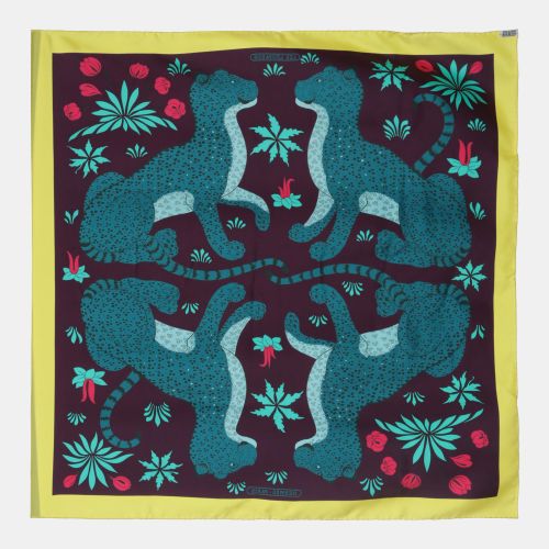 Silk 'Les Leopards' Printed Silk Scarf 90 - Hermes - Modalova