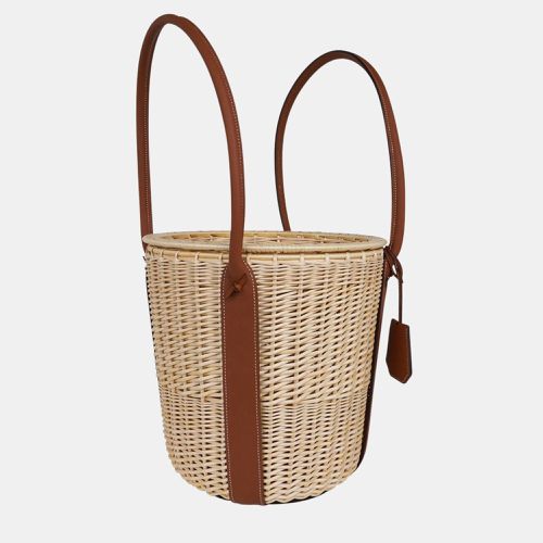 Hand-Braided Wicker & Taurillon Leather Park Soleil d' Picnic Basket - Hermes - Modalova