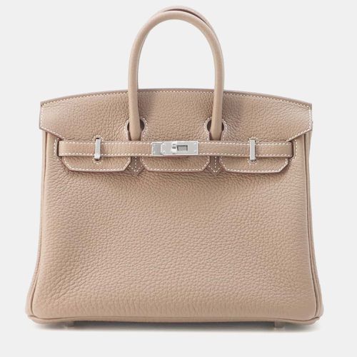 Etoupe Togo Leather Birkin 25 Top Handle Bag - Hermes - Modalova