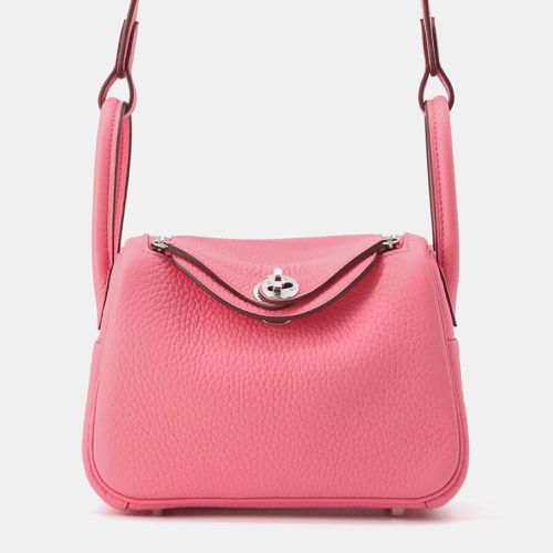 Rose Azalee Taurillon Clemence Lindy Mini Shoulder Bag - Hermes - Modalova