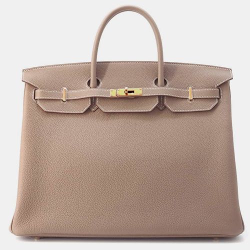 Etoupe Togo Leather Birkin 40 Tote Bag - Hermes - Modalova