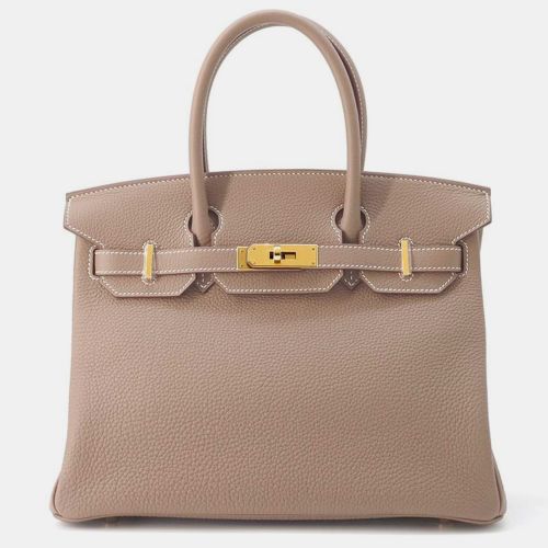 Etoupe Togo Leather Birkin 30 Tote Bag - Hermes - Modalova