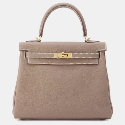 Etoupe Togo Leather Kelly 25 Tote Bag - Hermes - Modalova