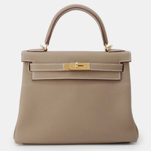 Etoupe Togo Leather Kelly 28 Tote Bag - Hermes - Modalova