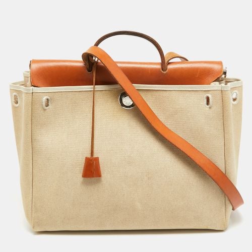 Tan/ Canvas and Leather 2 in 1 Herbag 39 Bag - Hermes - Modalova