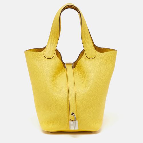 Jaune de Naples Taurillon Clemence Leather Picotin Lock 18 Bag - Hermes - Modalova