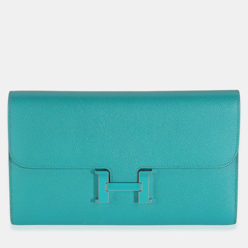 Bleu Paon Epsom Constance Long Wallet - Hermes - Modalova