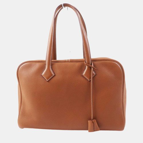 Victoria 35 Clemence Boston Bag Leather - Hermes - Modalova