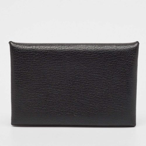 Hermès Noir Chevere Leather Calvi Card Holder - Hermes - Modalova